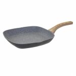 Secret de gourmet - pole grill en aluminium - d. 28 cm - effet pierre grise - livraison gratuite
