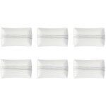 Secret de gourmet - set de 6 assiettes  dessert rectangle - 25, 5 cm x 15, 5 cm - porcelaine - livraison ...