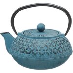 Secret de gourmet - th�i�re en fonte 1l flower - bleu, avec carafe � th� en fonte de 1 litre, hauteur ...
