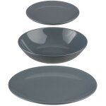 Secret de gourmet - vaisselle 18 pices couleur grise