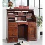 Massivmoebel24 - secrétaire 128x58 acacia laqué nougat oxford 516 Massivmoebel24 - secrétaire 128x58 acacia laqué nougat oxford 516