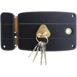 Secury - t - serrure en applique - horizontale - noire - ouverture � gauche