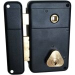 Secury - t - serrure en applique - verticale - noire - ouverture � gauche