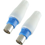 2 fiches coaxiales tv normalises 9, 52 mm - 1 mle + 1 mle