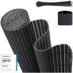 Sekey - brise - vue en pvc 90x500 cm ? double renfort ? protection intime pour cl�ture de jardin ? anthracite ...