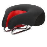 Selle ergonomique sans nez pour vtt et v�lo de route, coussin de selle rouge