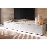 Selsey kane - meuble tv - 180 cm - bton / blanc brillant - sans led
