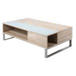 Selsey kostrena - table basse relevable avec �l�ment en verre tremp� ch�ne sonoma 110x60 cm