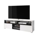 Selsey - laksa - meuble tv / banc tv (blanc / noir, 137 cm)