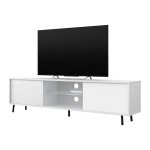 Selsey lefyr - meuble tv / banc tv (blanc mat / blanc brillant, 140 cm, clairage led)