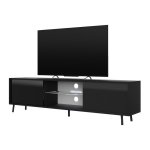 Selsey lefyr - meuble tv / banc tv (noir mat / noir brillant, 140 cm, éclairage led) Selsey lefyr - meuble tv / banc tv (noir mat / noir brillant, 140 cm, éclairage led)