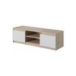 Selsey permys - meuble tv / banc tv (120 cm, effet chne / blanc mat)