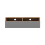 Selsey - rednaw - meuble tv - 100 cm - chne wotan / gris brillant - scandinave - moderne