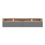 Selsey - rednaw - meuble tv - 140 cm - chne wotan / gris brillant - avec led - scandinave - moderne