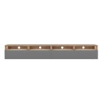 Selsey rednaw - meuble tv - 2x100 cm - chne wotan / gris brillant - avec led - scandinave - moderne