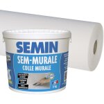 Colle en p�te pour toiles de verre semin pr�te � l'emploi - seau de 10 kg et toile de verre sem toile ...