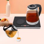 Bouilloire électrique 2 feux en verre 1. 8l bouilloire + 1l théière Bouilloire électrique 2 feux en verre 1. 8l bouilloire + 1l théière