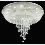 Lustre en cristal tricolore 60 x 40 cm lustre en cristal  led lustre pour chambre  coucher plafonnier ...