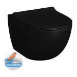 Vitra sento wc sans bride smoothflush + abattant avec frein de chute, noir mat (7848 - 083 - 6147)