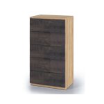 Chiffonnier 60x40x110 cm avec 5 tiroirs, oxyde chne canadien ? rende