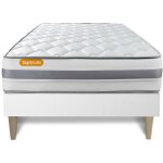 Septnuits - ensemble matelas sommier memo spring 90 x 190 cm - couleur : blanc