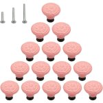 Lot de 15 poignes de tiroirs en cramique brillante style champignon pour armoire, commode, meuble, ...