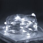 Guirlande lumineuse en fil de cuivre alimente par batterie pour chambre, fte, festival, etc. (2 mtres, ...