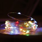 Guirlande lumineuse en fil de cuivre alimente par batterie pour chambre, fte, festival, etc. (3 mtres, ...