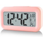 Serbia - rveil numrique avec temprature ambiante, aliment par batterie, mode snooze (rose)