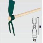 Serfouette forg�e panne et fourche - 26 cm - manche bois certifi� pefc 100% - leborgne