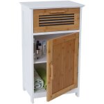 Mendler - commode hwc - a85, meuble de salle de bains, bambou, 71x40x31cm blanc