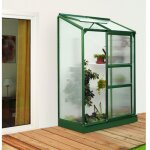 Serre adoss�e vitavia ida 900 - 3300 argent anodis�, 4 mm �paisseur de paroi 69 x 192 cm