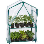 Serre balcon relaxdays, pack 1, film pvc, acier, h x l x p : 95 x 59 x 39 cm, serre tomates 2 �tages, ...