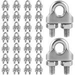 Serre cable inox, serre cable acier, serre - c�bles etrier u pour c�ble m�tallique, fil, corde, 20pcs ...