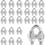 Serre cable inox, serre cable acier, serre - c�bles etrier u pour c�ble m�tallique, fil, corde, 30pcs ...