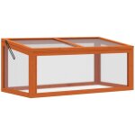 Serre ch�ssis froid bois et polycarbonate orange 90x46x40 cm avec b�che - serre de jardin ext�rieur