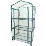 Oxeo - serre de jardin 3 tages avec bche transparente 69x49x125cm en pvc - porte enroulable - pour ...