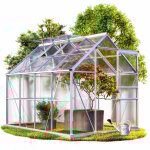 Gardebruk - serre de jardin en aluminium avec 2 fentres - 7, 6 m - sans fondation abri pour plantes ...