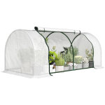 Serre de jardin - outsunny - porte zipp�e enroulable avec cordon d'attache - 2 x 1 x 0, 8 m - b�che pe ...
