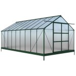 Serre de jardin en polycarbonate de 16, 8 m� avec embase - vert - ixora