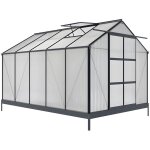 Serre de jardin en polycarbonate de 9 m� avec embase - anthracite - corolle ii