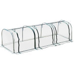 Outsunny - serre de jardin tunnel 3, 5l x 1l x 0, 8h m 3 portes zippes bche pvc transparent mtal poxy ...
