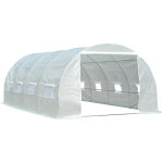 Outsunny - serre de jardin tunnel surface sol 18 m 6l x 3l x 2h m chssis tubulaire renforc 24 mm 8 ...