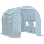Outsunny - serre de jardin tunnel surface sol 5 m� 2, 5l x 2l x 2h m ch�ssis tubulaire renforc� 18 mm ...