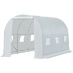 Outsunny - serre de jardin tunnel surface sol 7 m 3, 5l x 2l x 2h m chssis tubulaire renforc 18 mm ...