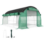 Serre tunnel 4x3x2 m avec b�che plastique, armature acier, filet ombrage et parois lat�rales coulissantes, ...