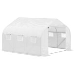 Outsunny - serre tunnel de jardin 3, 5 x 3 x 2 m grande taille 6 fenêtres blanc Outsunny - serre tunnel de jardin 3, 5 x 3 x 2 m grande taille 6 fenêtres blanc