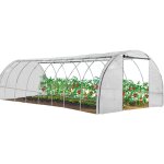 Idmarket - serre tunnel de jardin 4 saisons 24m blanche gamme marachre des andes 8x3m