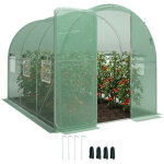 Serre tunnel de jardin - 6m�, 200x300x200cm - porte et 8 fen�tres - b�che pe haute densit� 140 g / m� ...