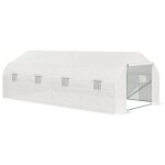 Outsunny ? serre tunnel de jardin 5, 93l x 3l x 2h m ? b�che pe haute densit� 140 g / m� ? ch�ssis acier ...